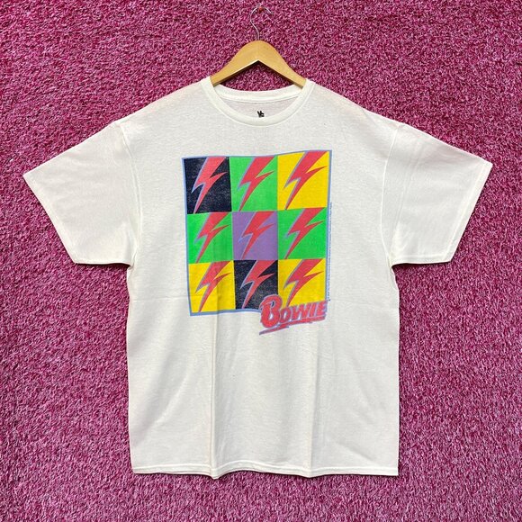 David Bowie Starman Bolt Pop Art Oversized Rock Tee Large - Picture 1 of 4